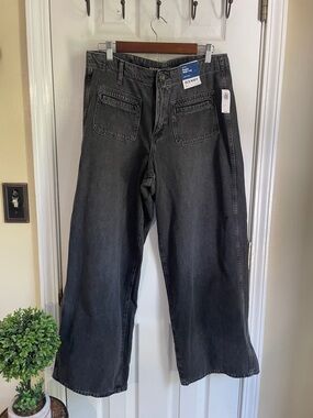 Old Navy Women's Black Wide-Leg Flare Jeans